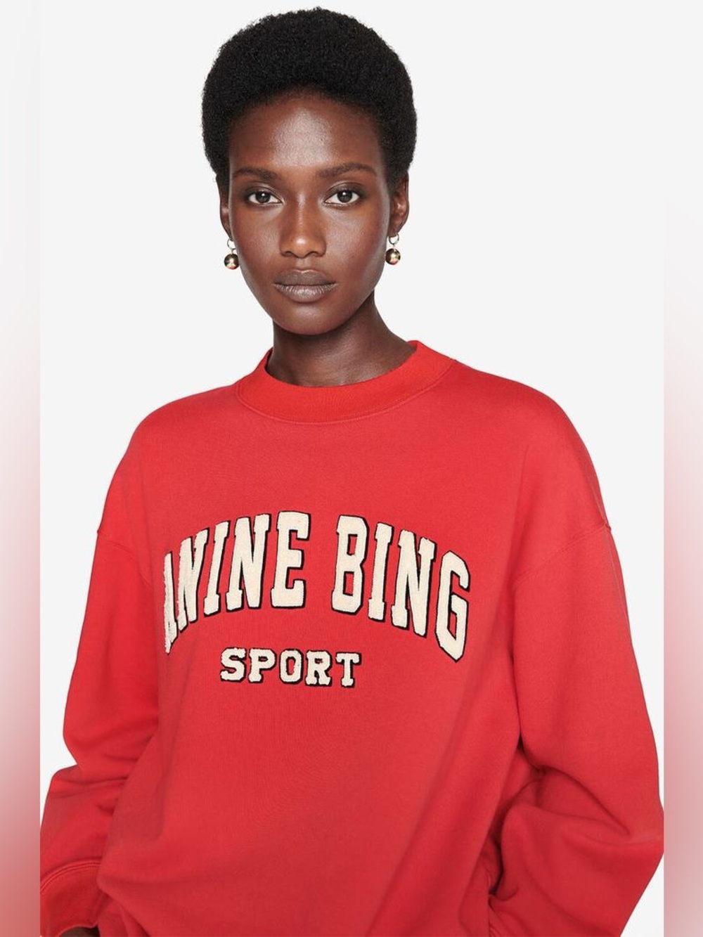 Anine Bing Red Logo Pullover Sweatshirt - Picture 4 of 14